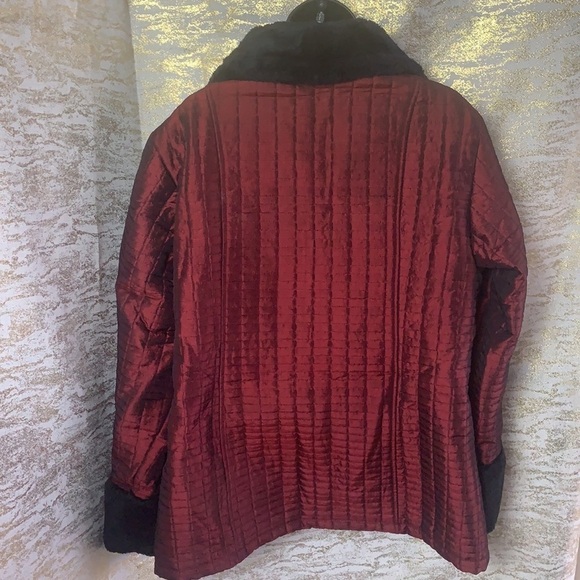 HANA Bang burgundy colour with faux fur collar size M - Picture 7 of 11